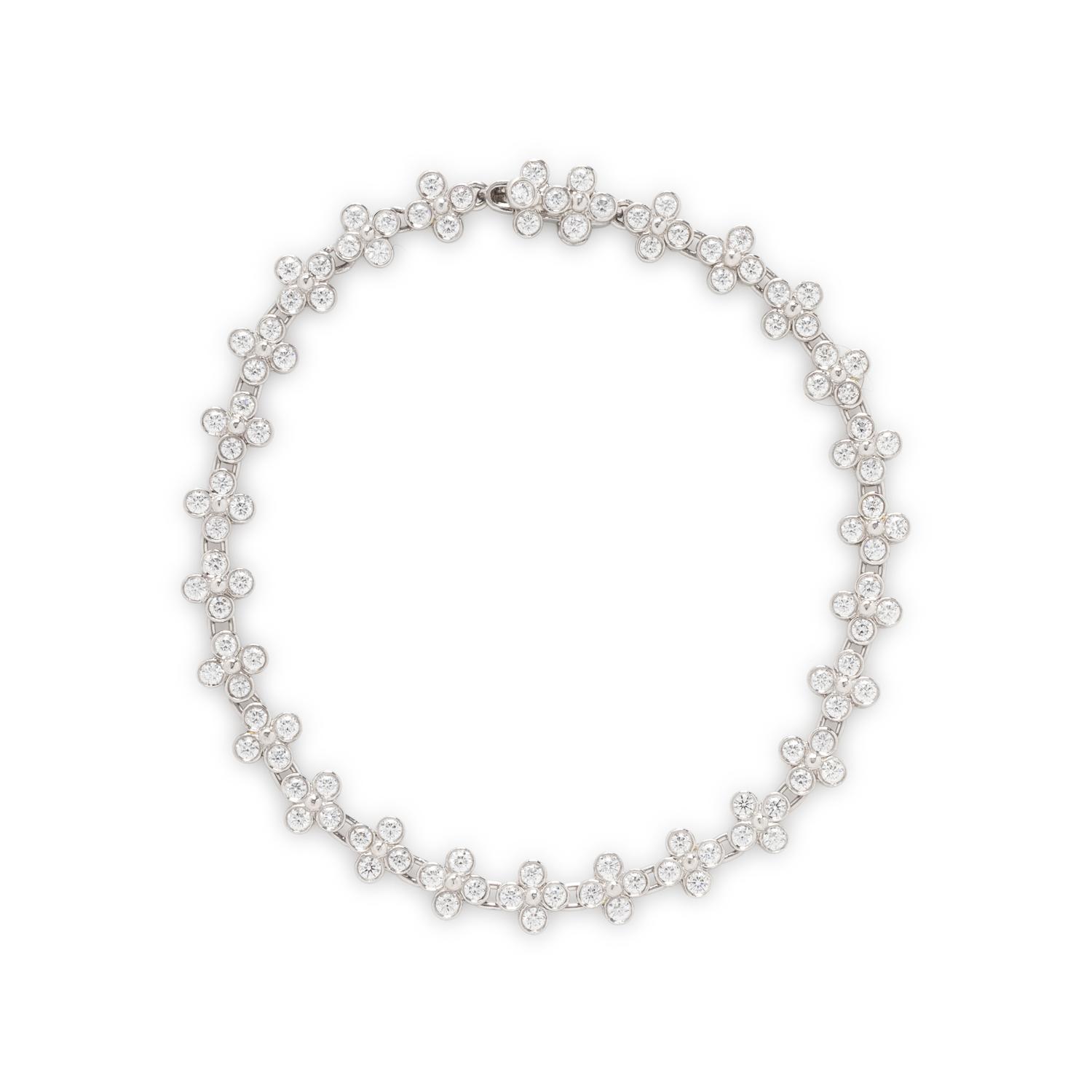 TIFFANY & CO., DIAMOND AND PLATINUM 'LACE' BRACELET