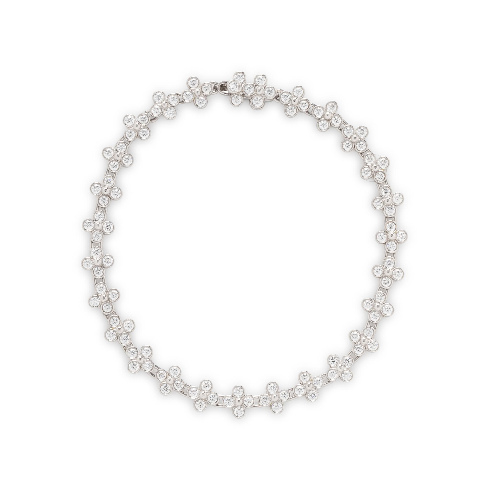 TIFFANY & CO., DIAMOND AND PLATINUM 'LACE' BRACELET