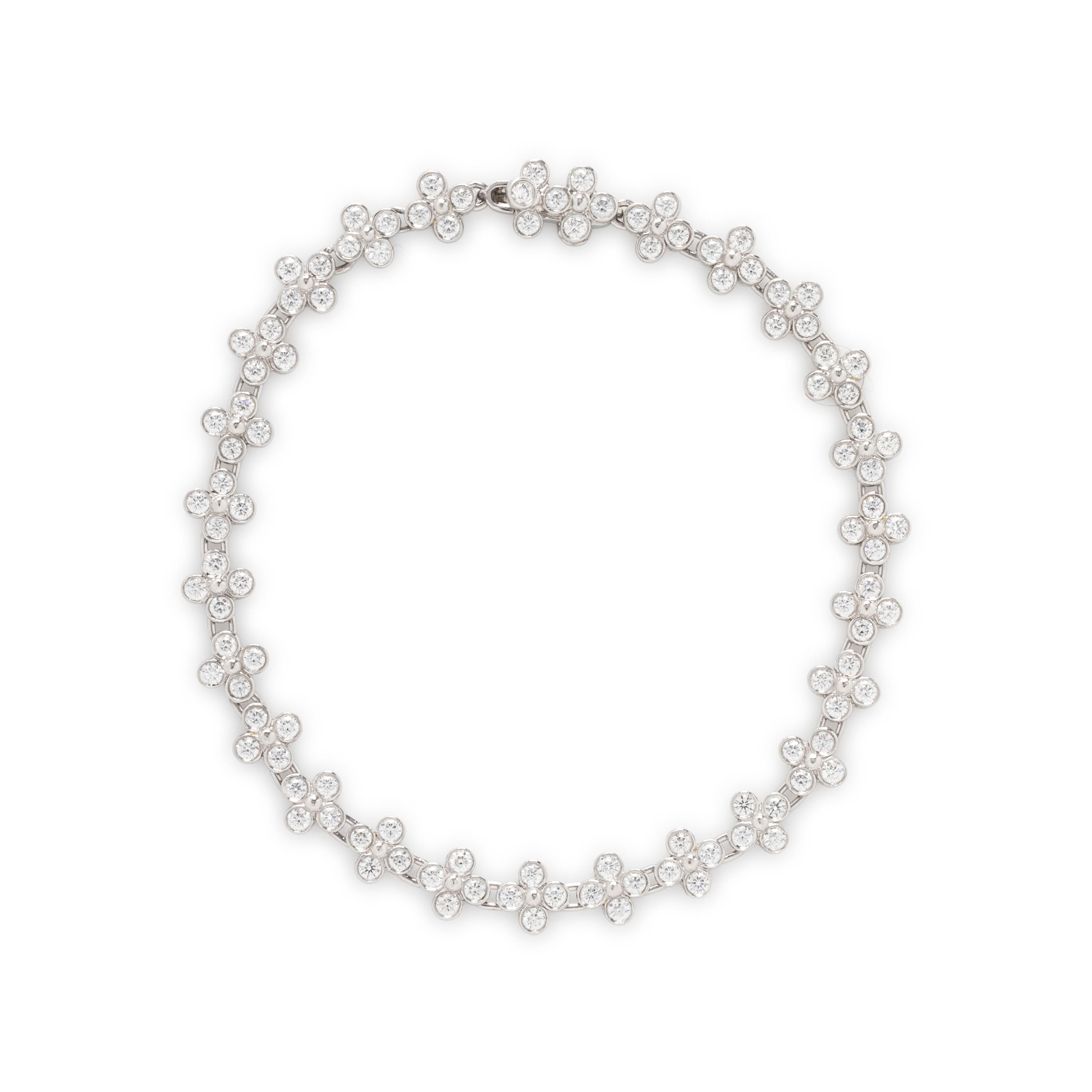 TIFFANY & CO., DIAMOND AND PLATINUM 'LACE' BRACELET