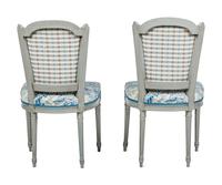 A Pair of Louis XVI Grey-Painted Chaises