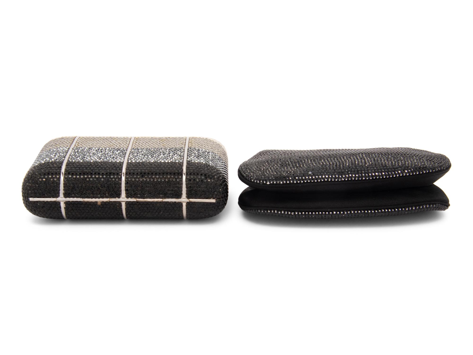 Two Judith Leiber Crystal Minaudière Clutches - One Formerly Owned by Elizabeth Taylor
