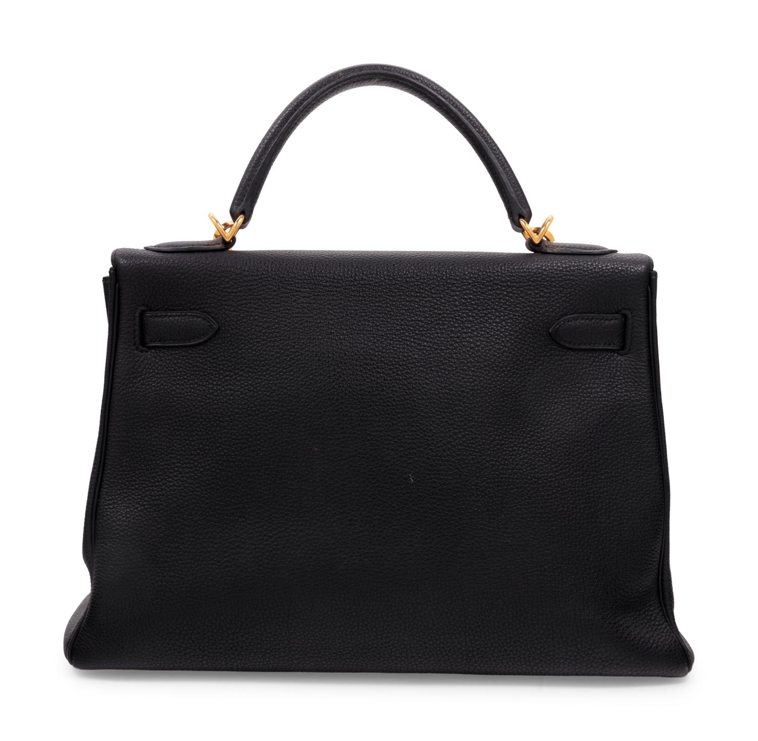 Hermès Black Leather 32cm Kelly Bag