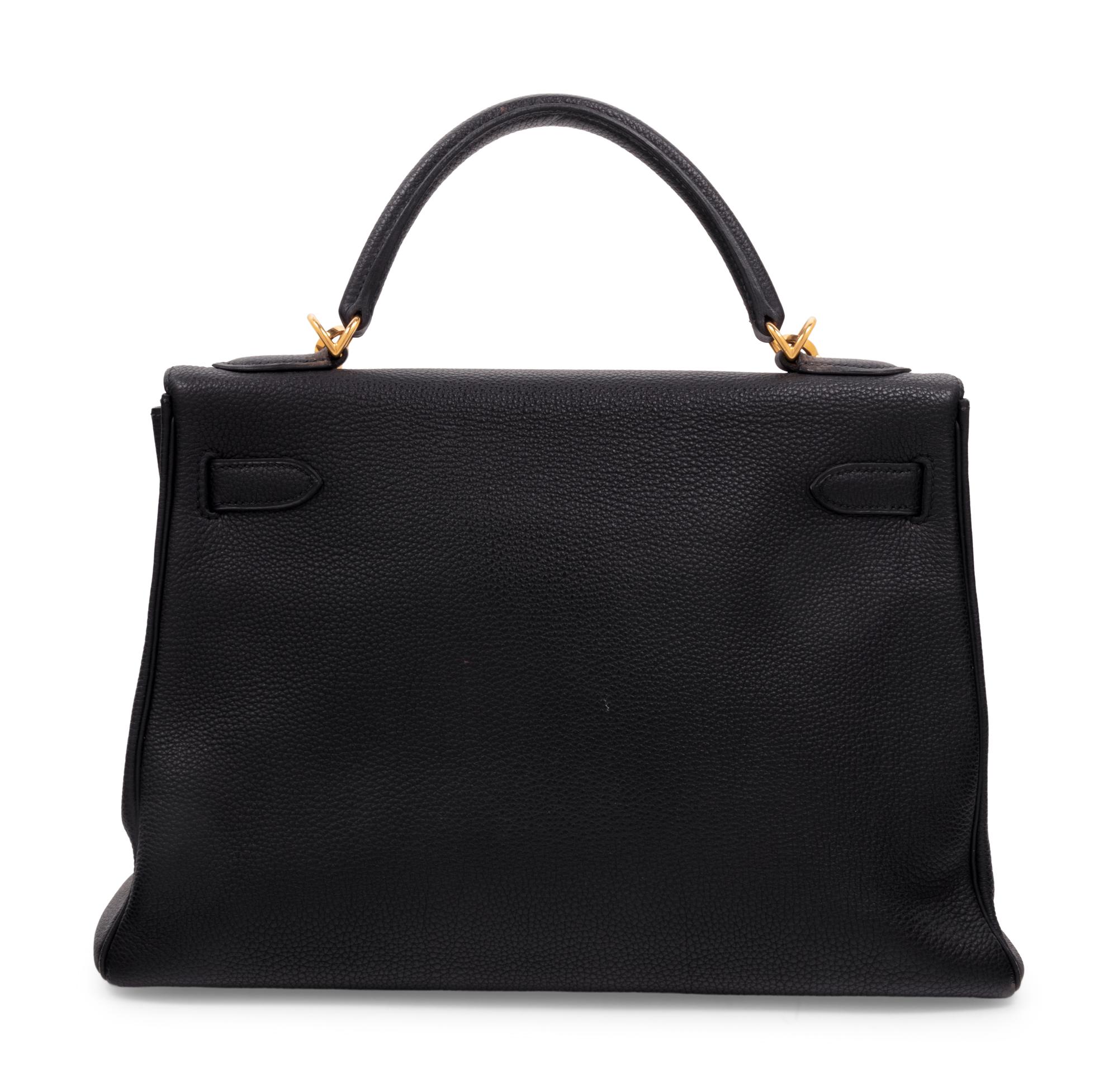 Hermès Black Leather 32cm Kelly Bag