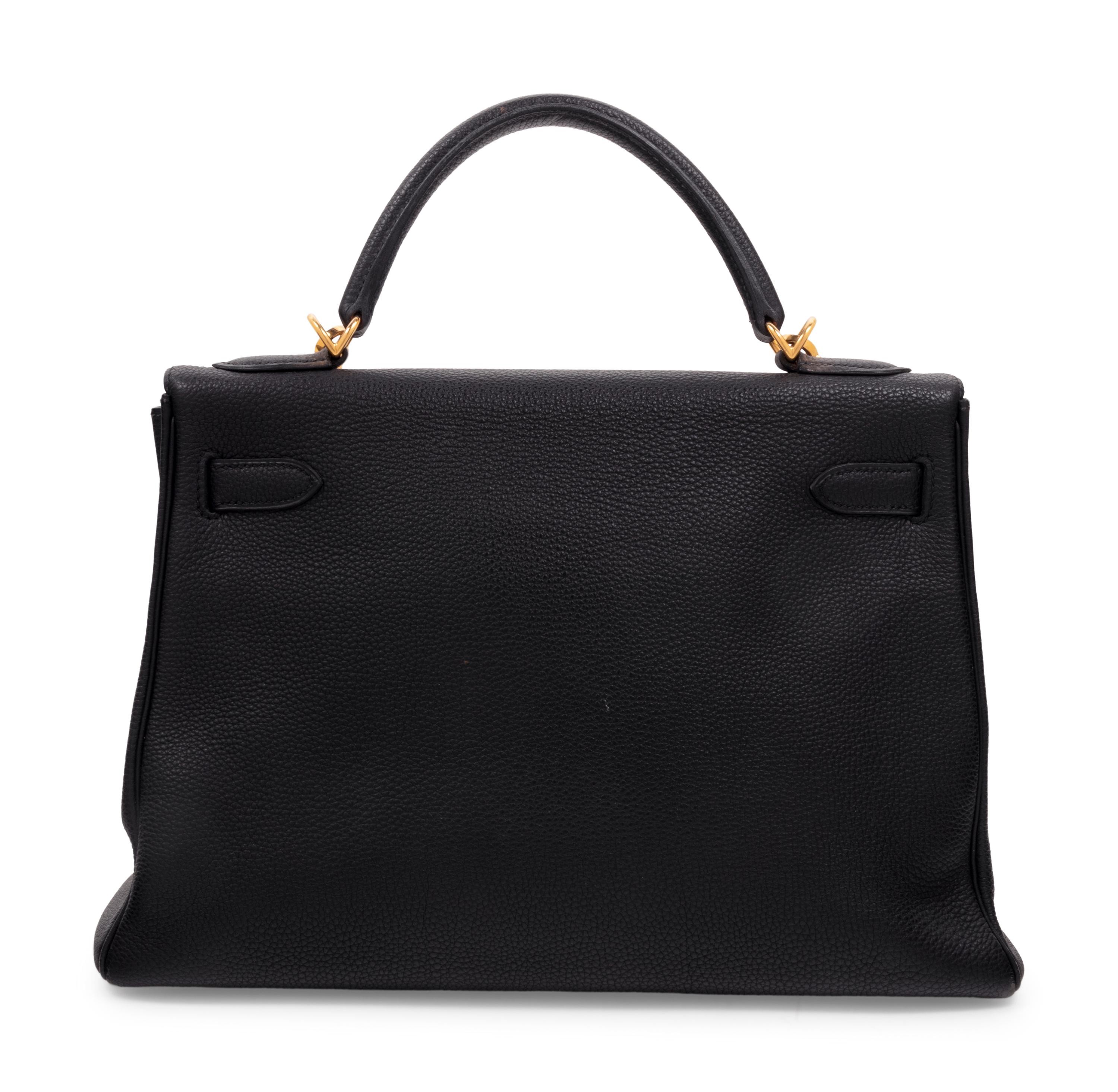 Hermès Black Leather 32cm Kelly Bag