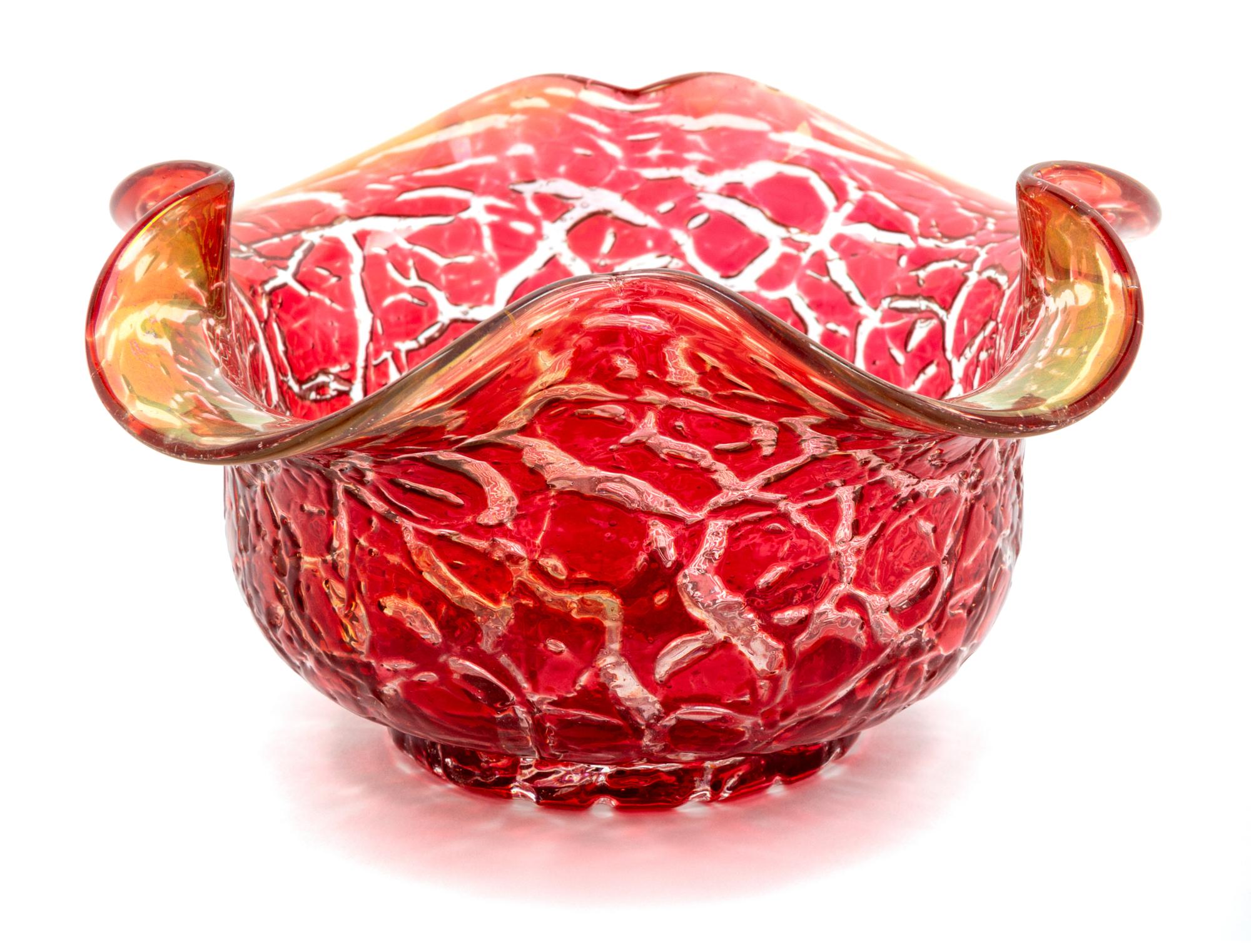 An Austrian Red Glass Vase