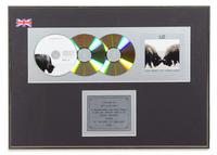 A U2: The Best of 1990-2000 900,000 UK Copies Sold Presentation Album 16 x 22 inches.