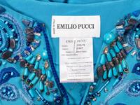EMILIO PUCCI, CERULEAN EMBELLISHED KAFTAN WITH TASSELS