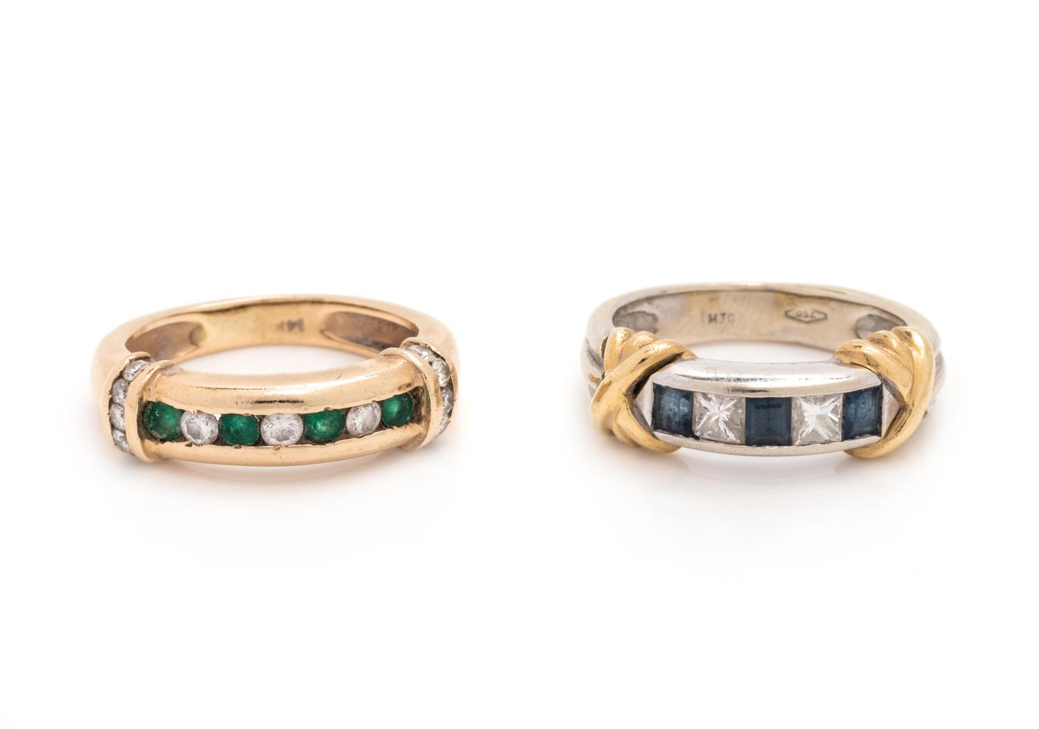 COLLECTION OF DIAMOND AND GEMSTONE RINGS