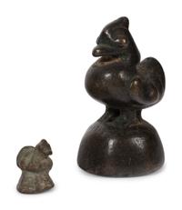 A Group of Five Bronze Brahmani Duck Weights