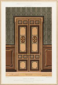 A Framed French Color Lithograph of a Doorway — 19TH CENTURY