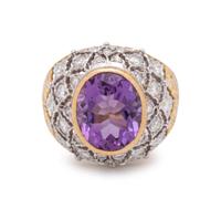 MARIO BUCCELLATI, AMETHYST AND DIAMOND RING
