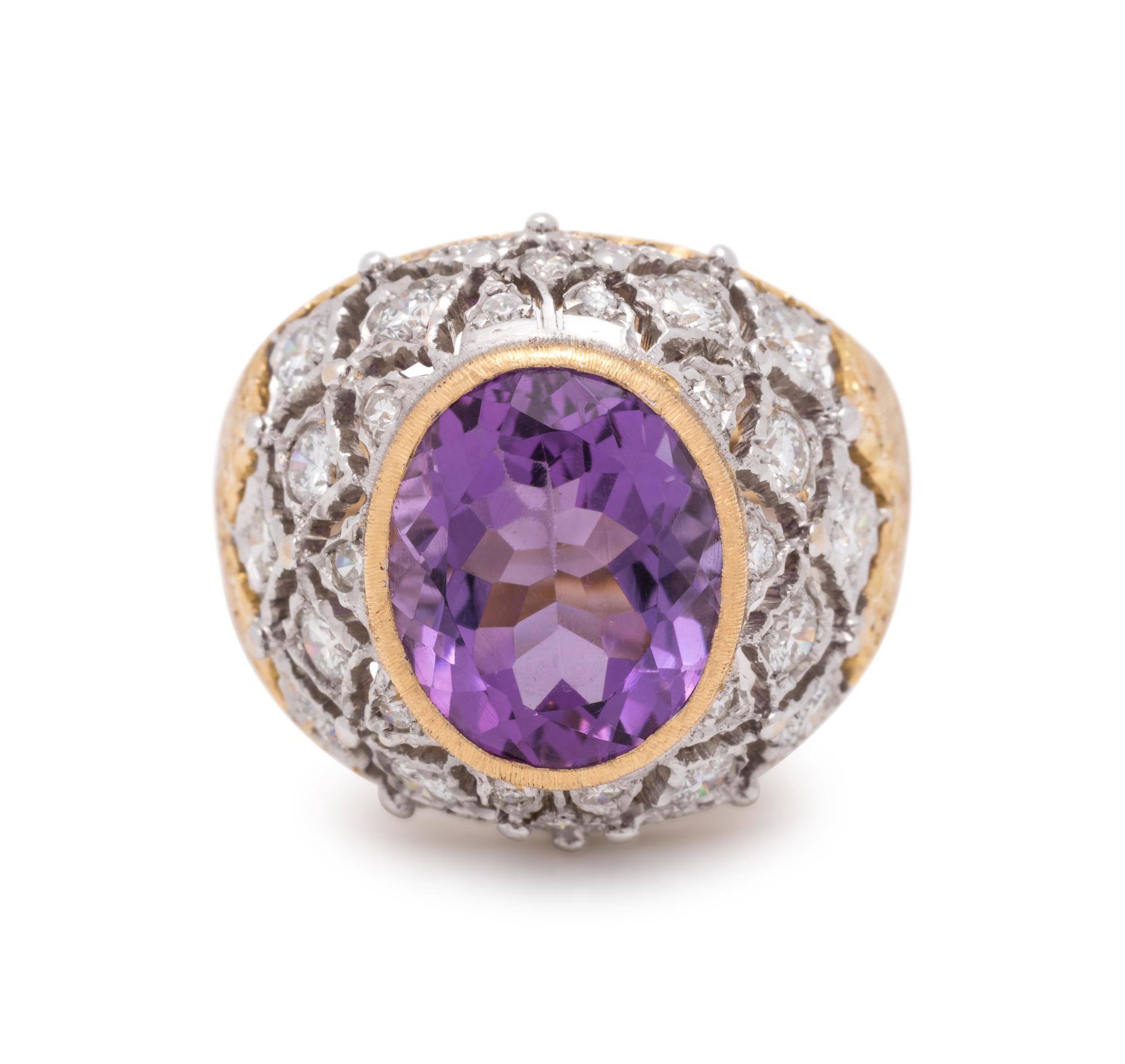 MARIO BUCCELLATI, AMETHYST AND DIAMOND RING