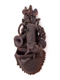 A Black Forest Carved Wall Pocket