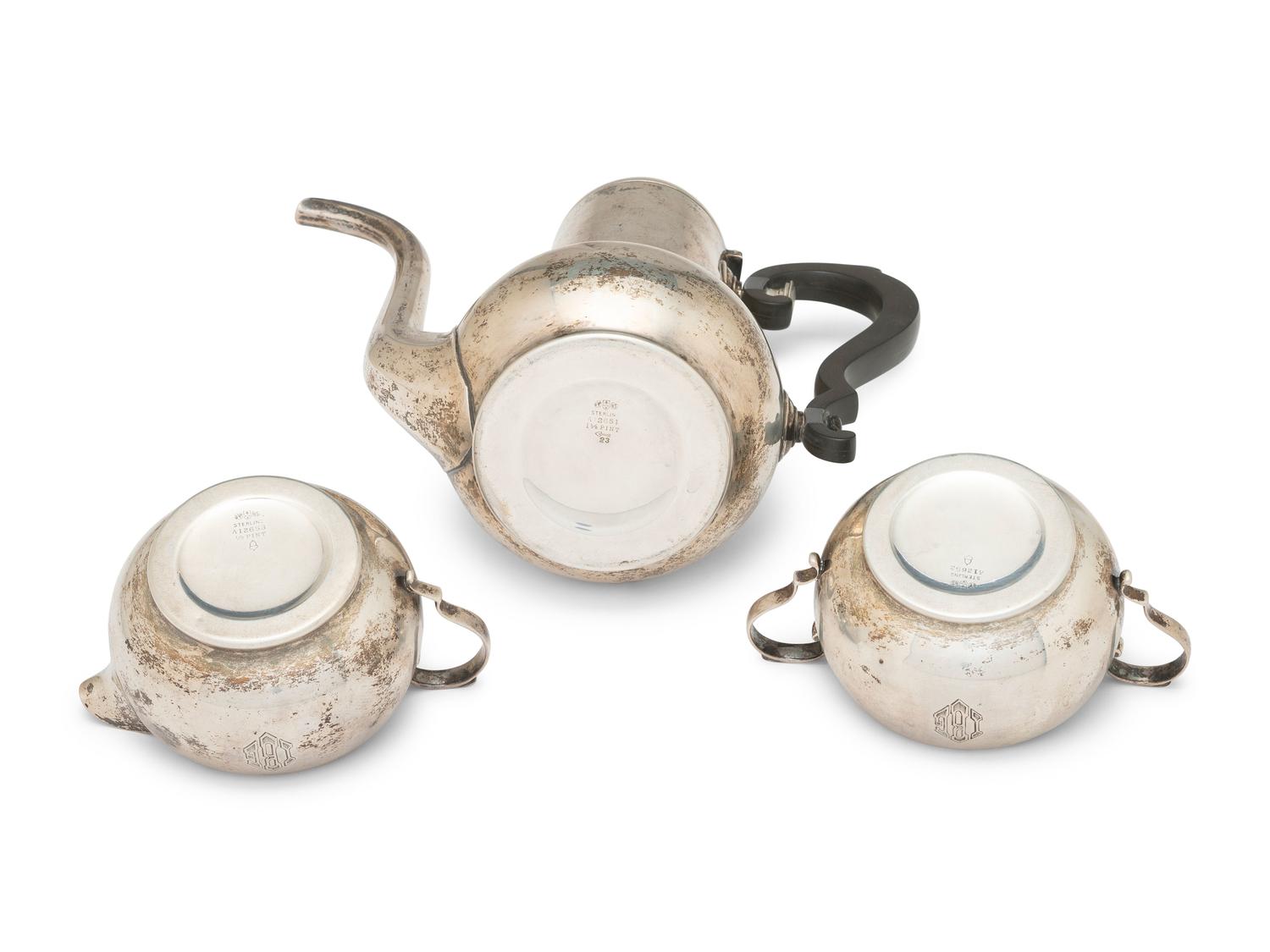 An American Silver Three-Piece Coffee Service
