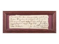 [KENTON, Simon (1755-1836).] An 1809 document signed by Simon Kenton's lawyer, Joel Walker, and another signed by his brother, John Kenton, in 1812.