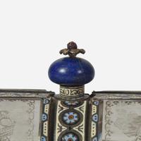 A Viennese cut-glass, silver, and cloisonné enamel coffer late 19th / early 20th century