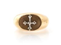 A Gold Cross Motif Ring, 20.40 dwts.