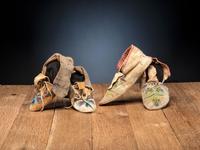 Santee Sioux and Apsáalooke Beaded Hide Moccasins