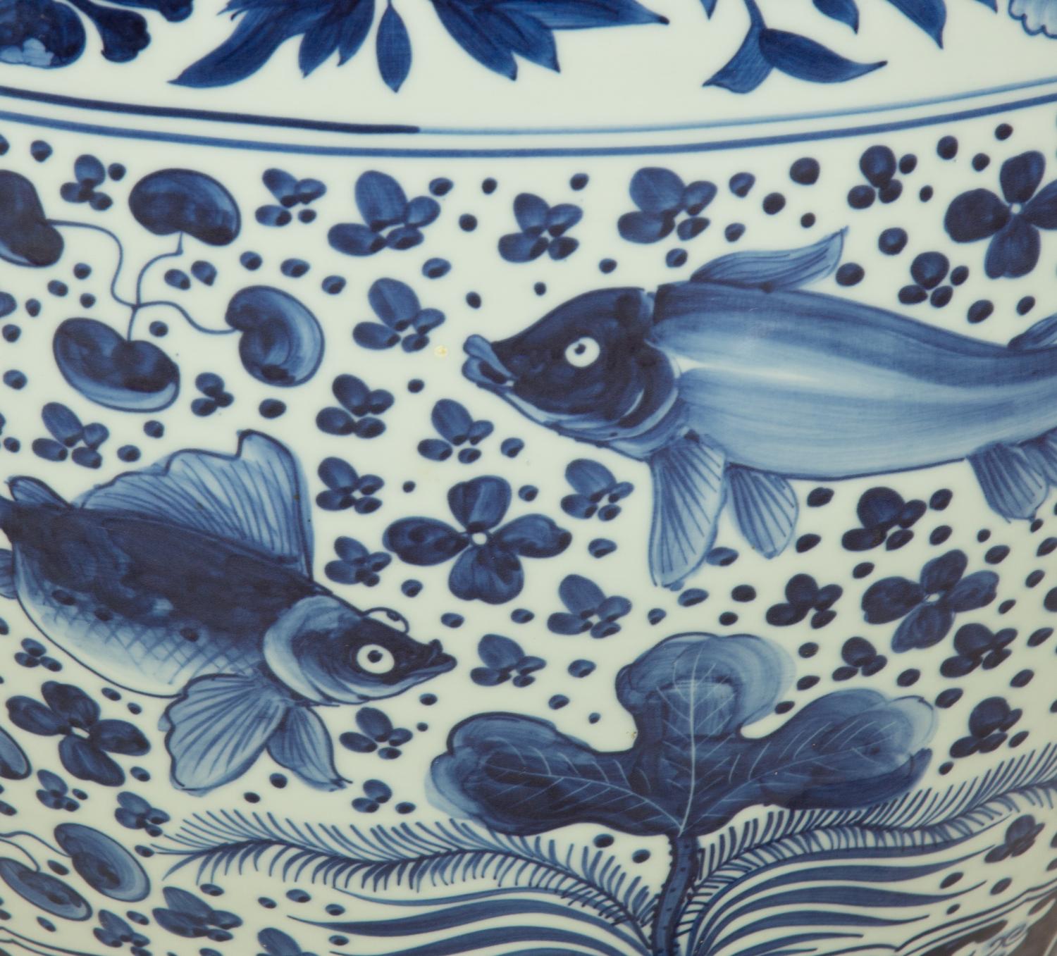 A Chinese Blue and White Porcelain Jardiniere