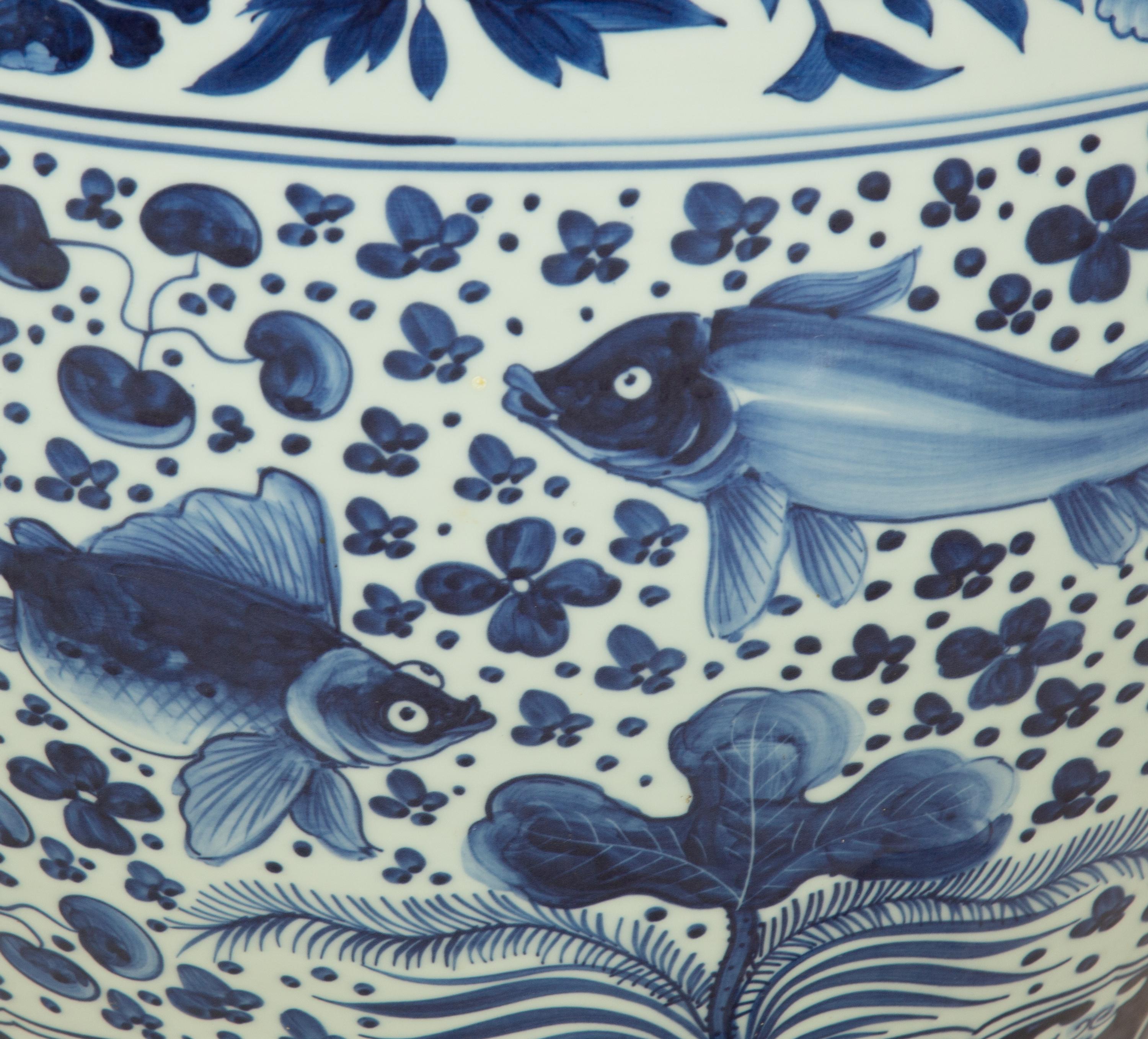 A Chinese Blue and White Porcelain Jardiniere