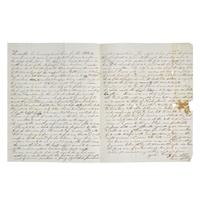[Mormonism] A Unique Contemporary Manuscript Account of Joseph Smith's Final Words to His Followers, the Day Before his Violent Death, on the Interior of a Postal Cover