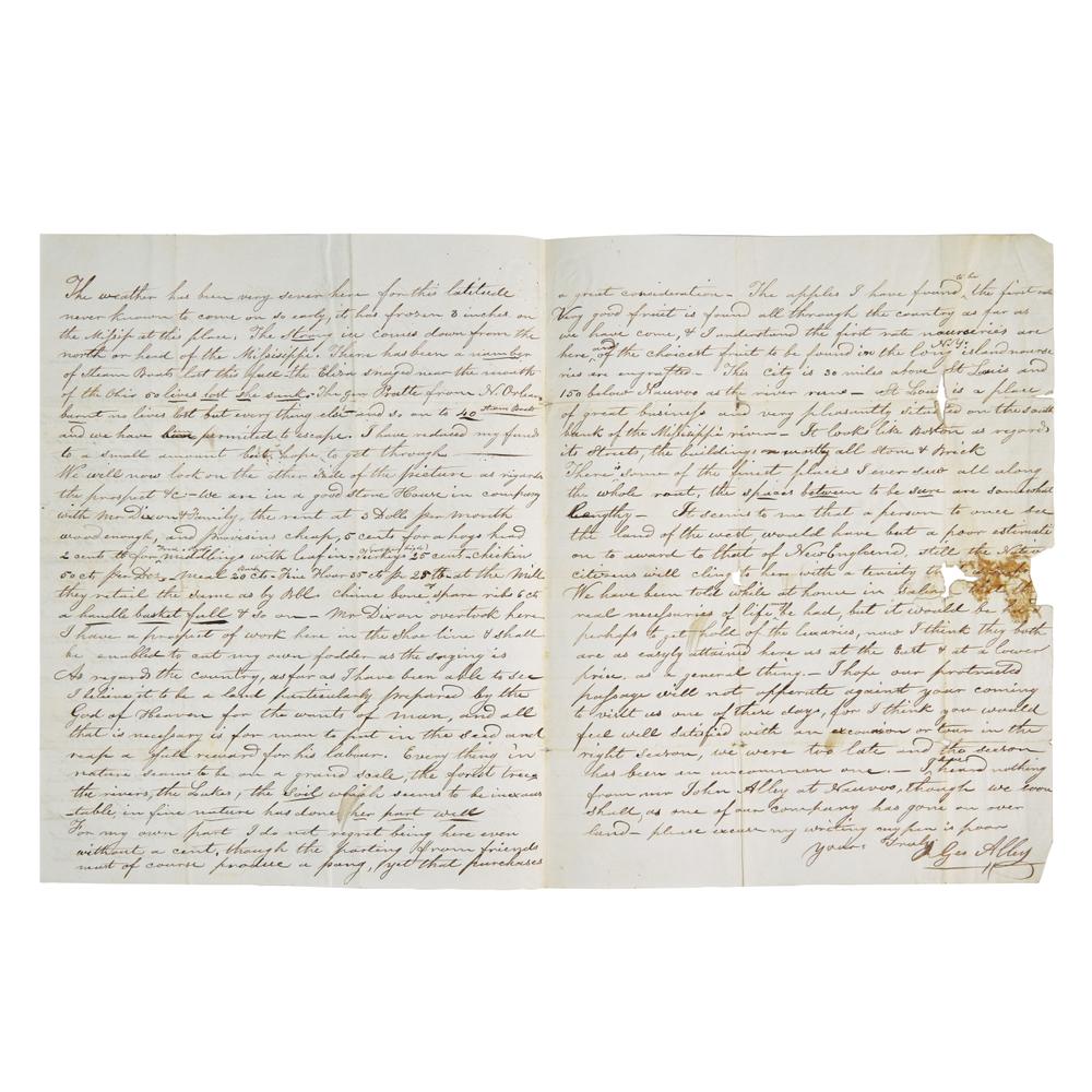 [Mormonism] A Unique Contemporary Manuscript Account of Joseph Smith's Final Words to His Followers, the Day Before his Violent Death, on the Interior of a Postal Cover