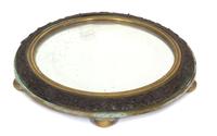 A Continental Bronze Plateau with Mirrored Top Diameter 11 1/4 inches. — 19TH CENTURY