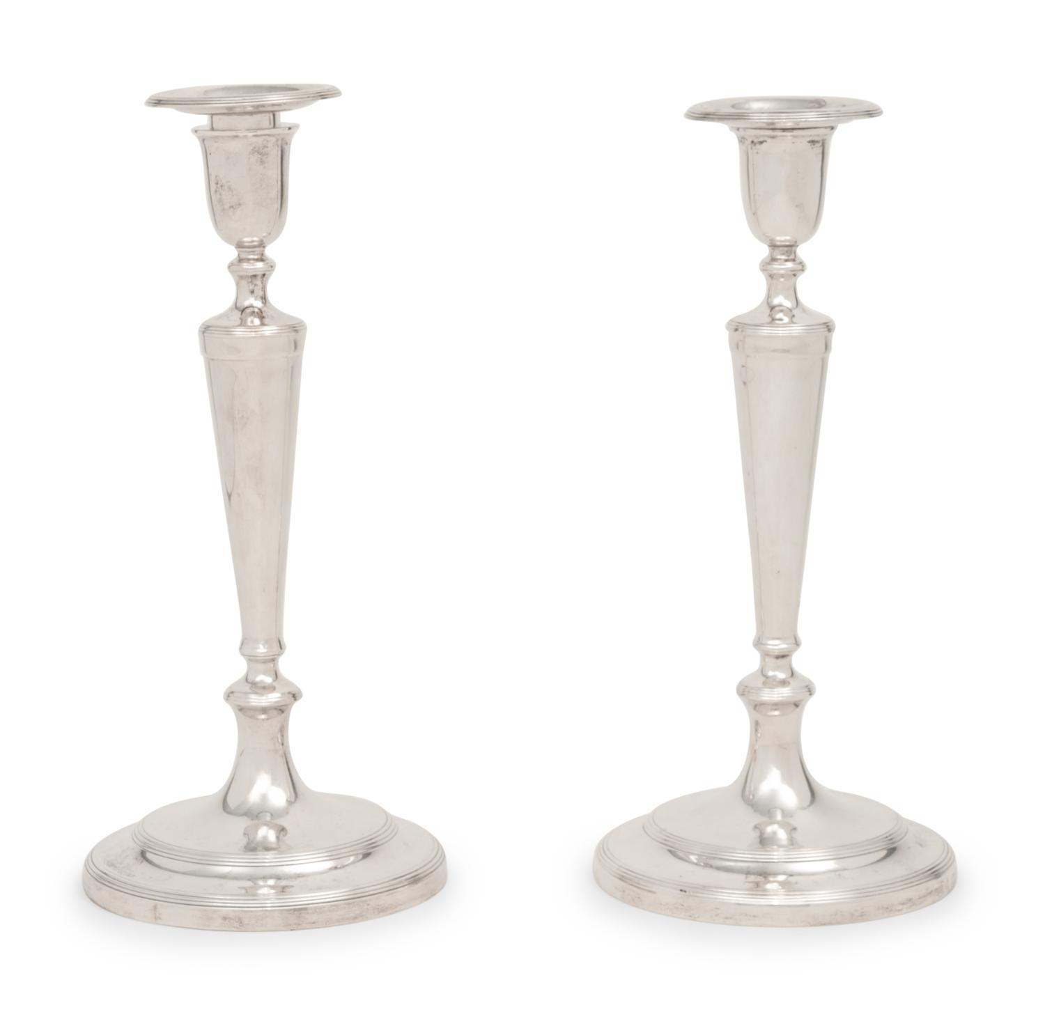 A Pair of Tiffany and Co. Silver Candlesticks