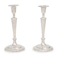 A Pair of Tiffany and Co. Silver Candlesticks