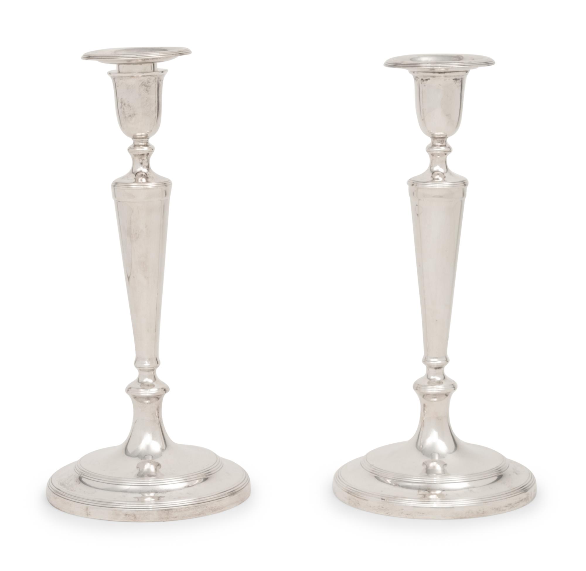 A Pair of Tiffany and Co. Silver Candlesticks