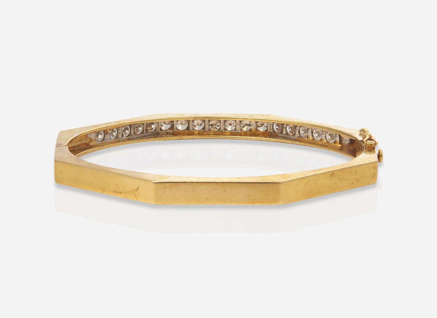 A Geometric Gold and Diamond Bracelet