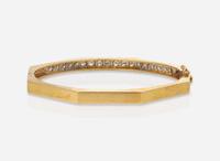 A Geometric Gold and Diamond Bracelet