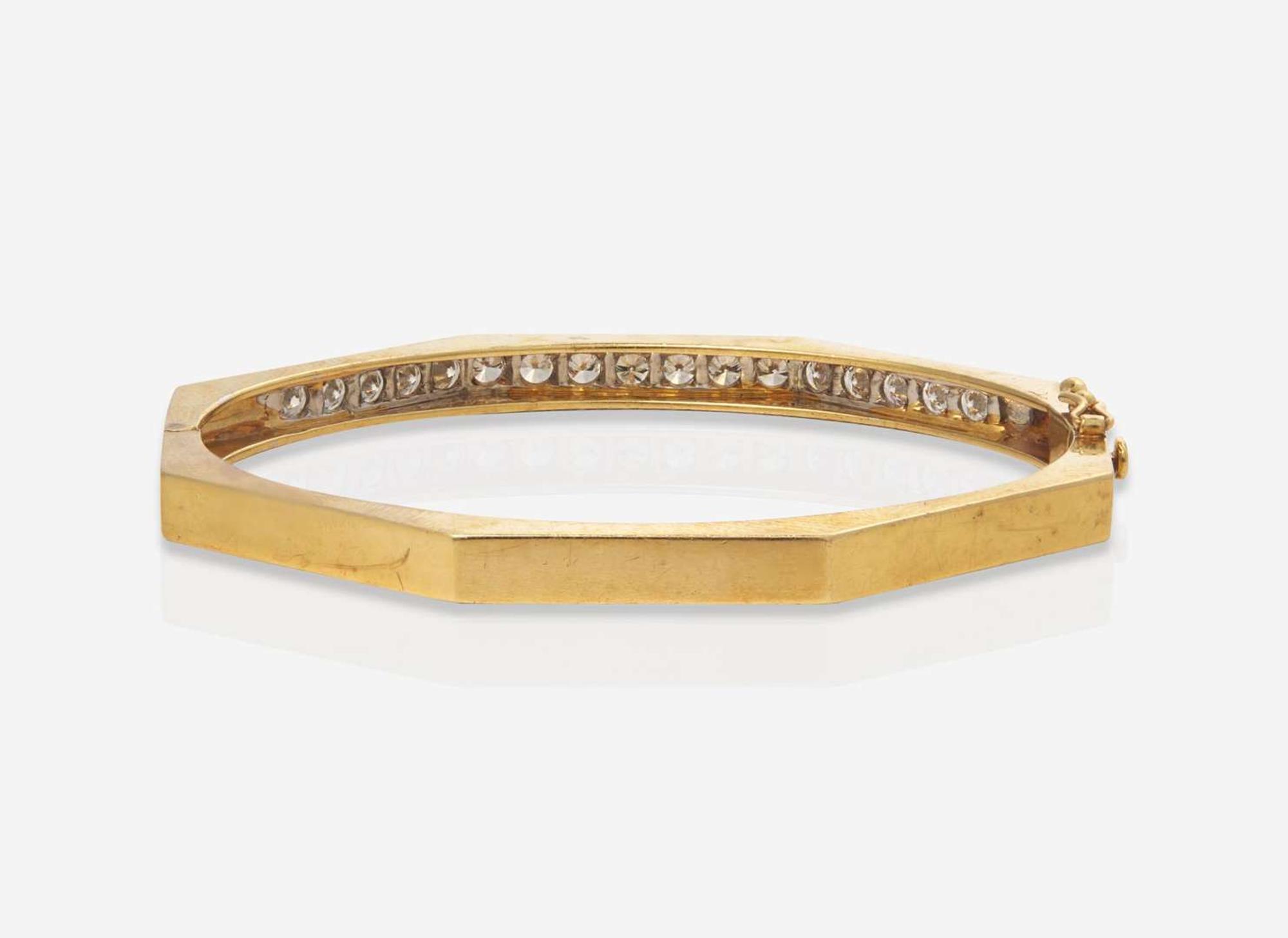 A Geometric Gold and Diamond Bracelet