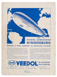 [TRANSPORTATION]. Hindenburg souvenir book signed by 5 crewmembers, including two who would die in the disaster. 1936.