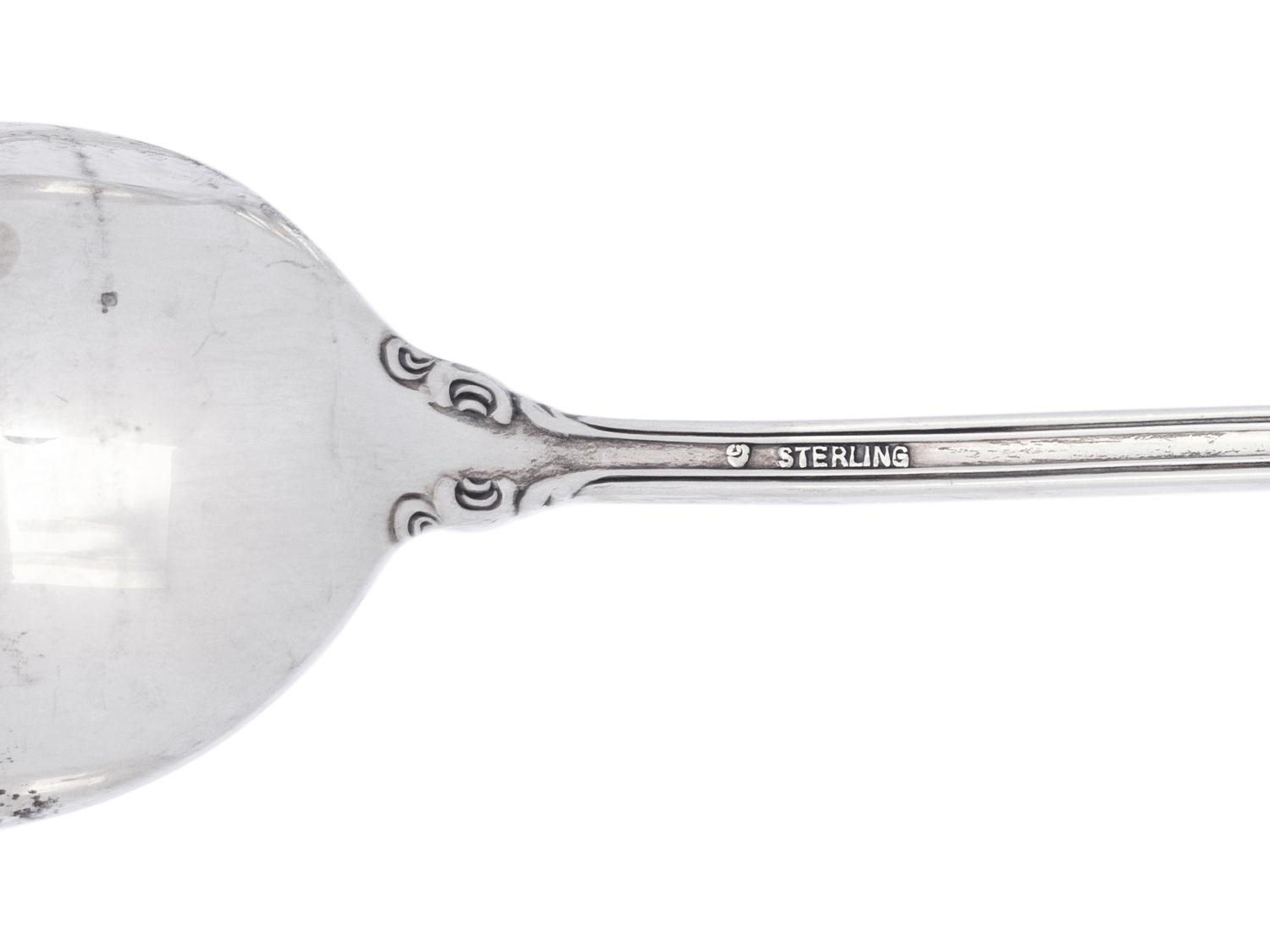 A Set of Twelve American Silver Iced Tea Spoons and Six American Silver-Plate Fruit or Dessert Spoons