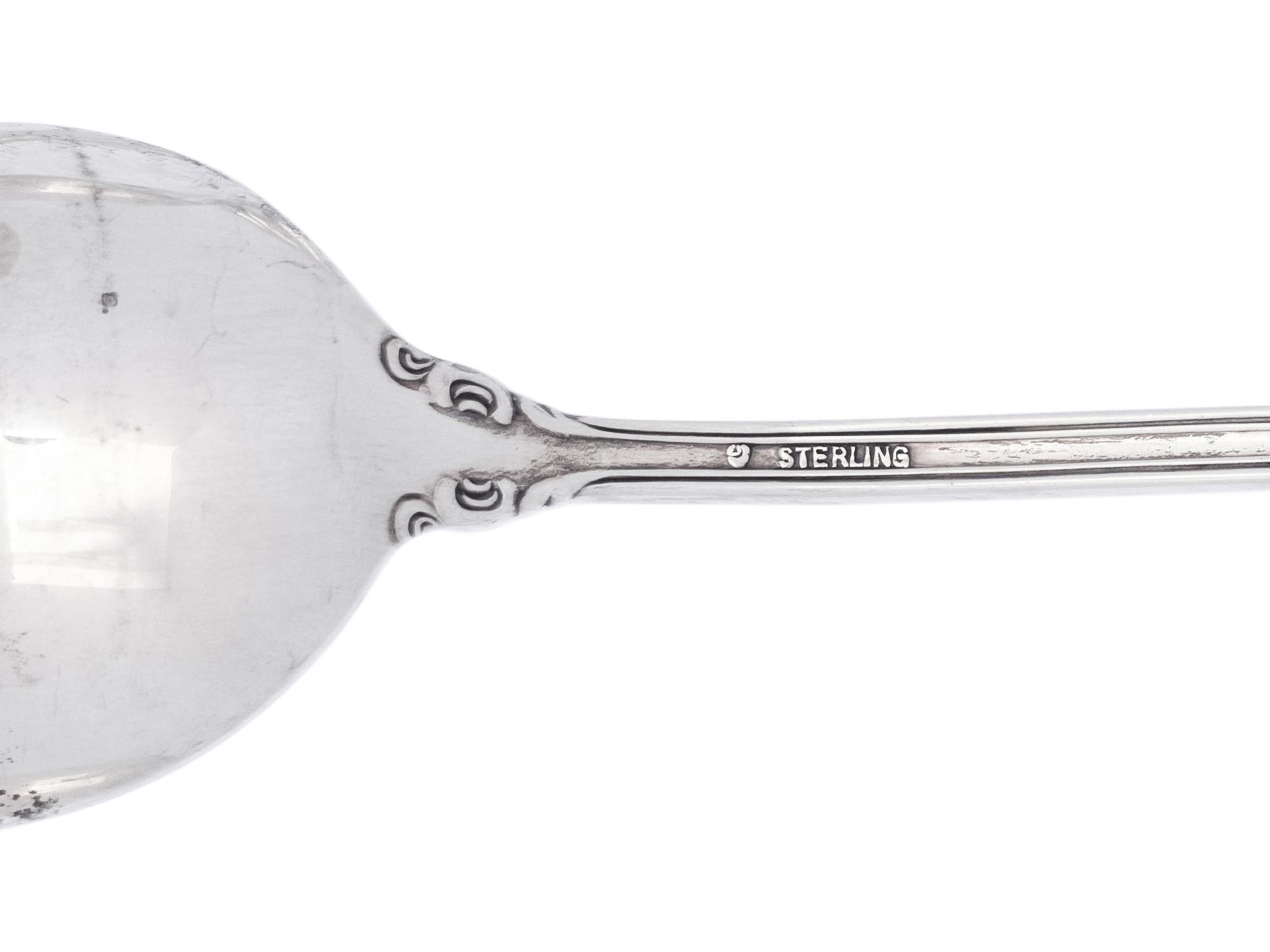 A Set of Twelve American Silver Iced Tea Spoons and Six American Silver-Plate Fruit or Dessert Spoons