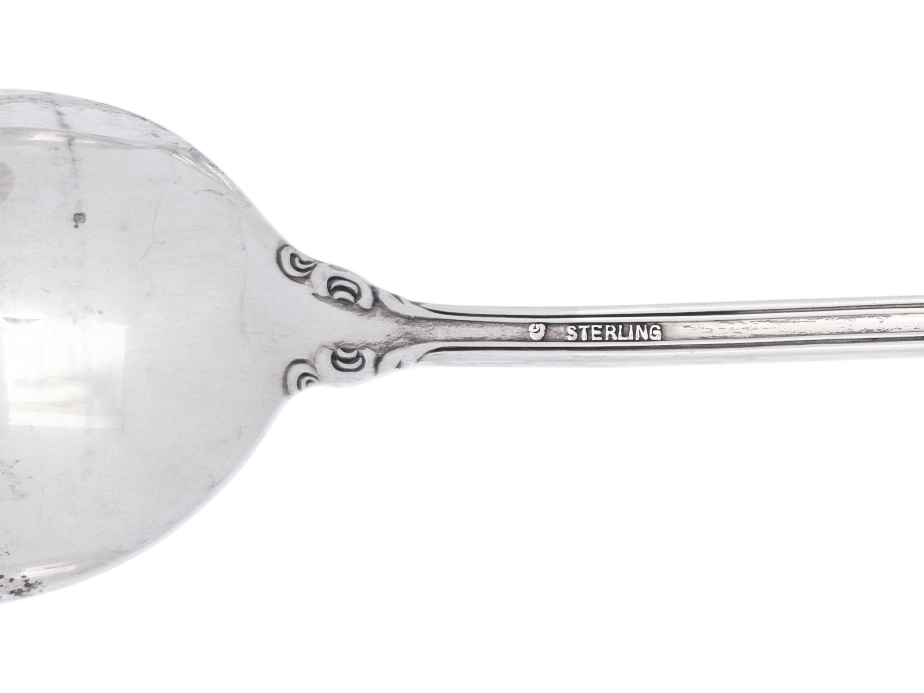 A Set of Twelve American Silver Iced Tea Spoons and Six American Silver-Plate Fruit or Dessert Spoons
