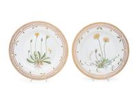 A Set of Twelve Royal Copenhagen Flora Danica Porcelain Dinner Plates