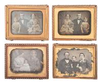 [EARLY PHOTOGRAPHY]. 10 quarter plate daguerreotype portraits of parents with children, including: