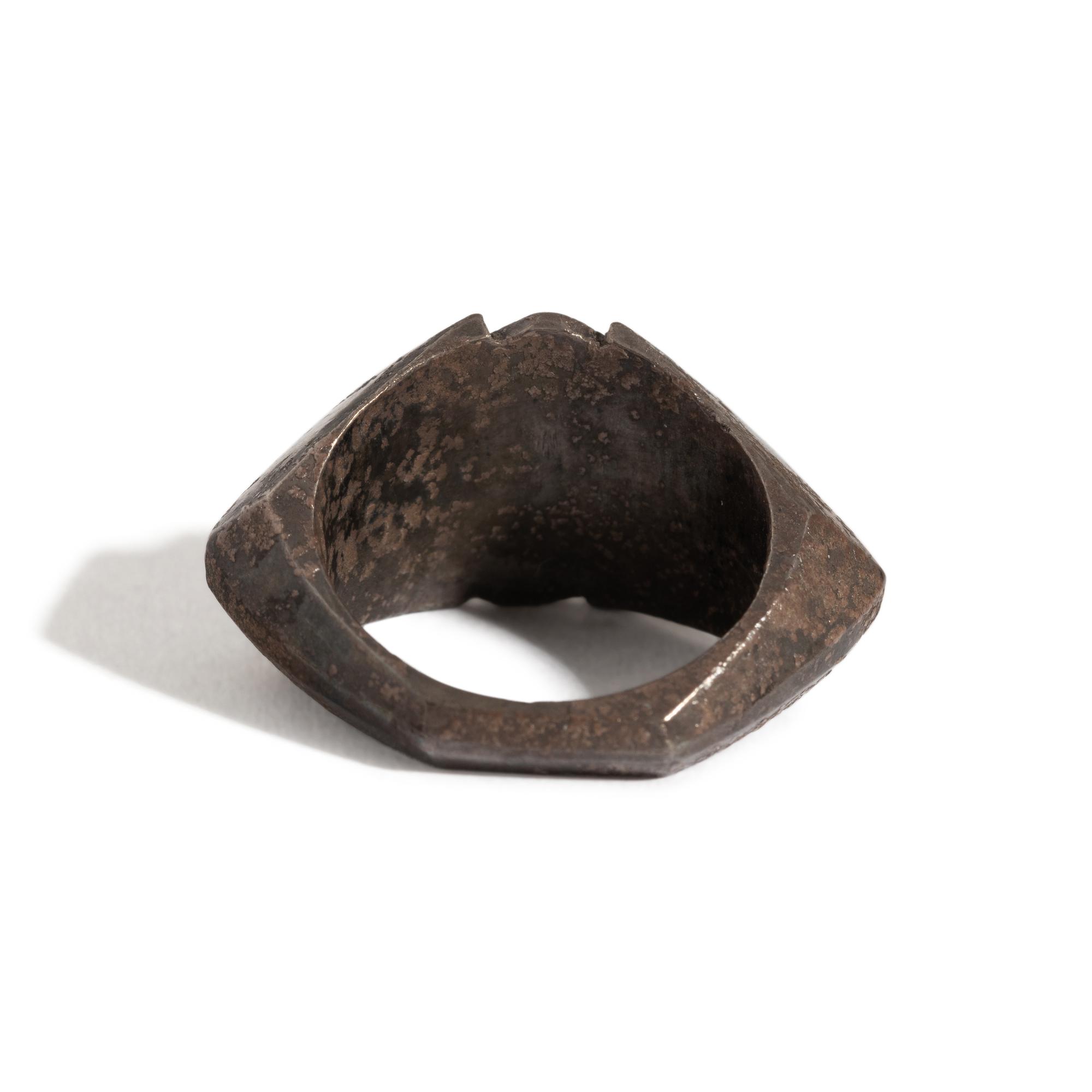 A Roman Silver Finger Ring with a Double Portait of Roman Emperors
