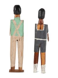 Two Folk Art Carved and Painted Wood Figures
