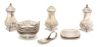 A Group of Miscellaneous Silver Articles, Various Makers, comprising 13 Gorham pierced oval nut dishes, 4 Webster Co. individual ashtra