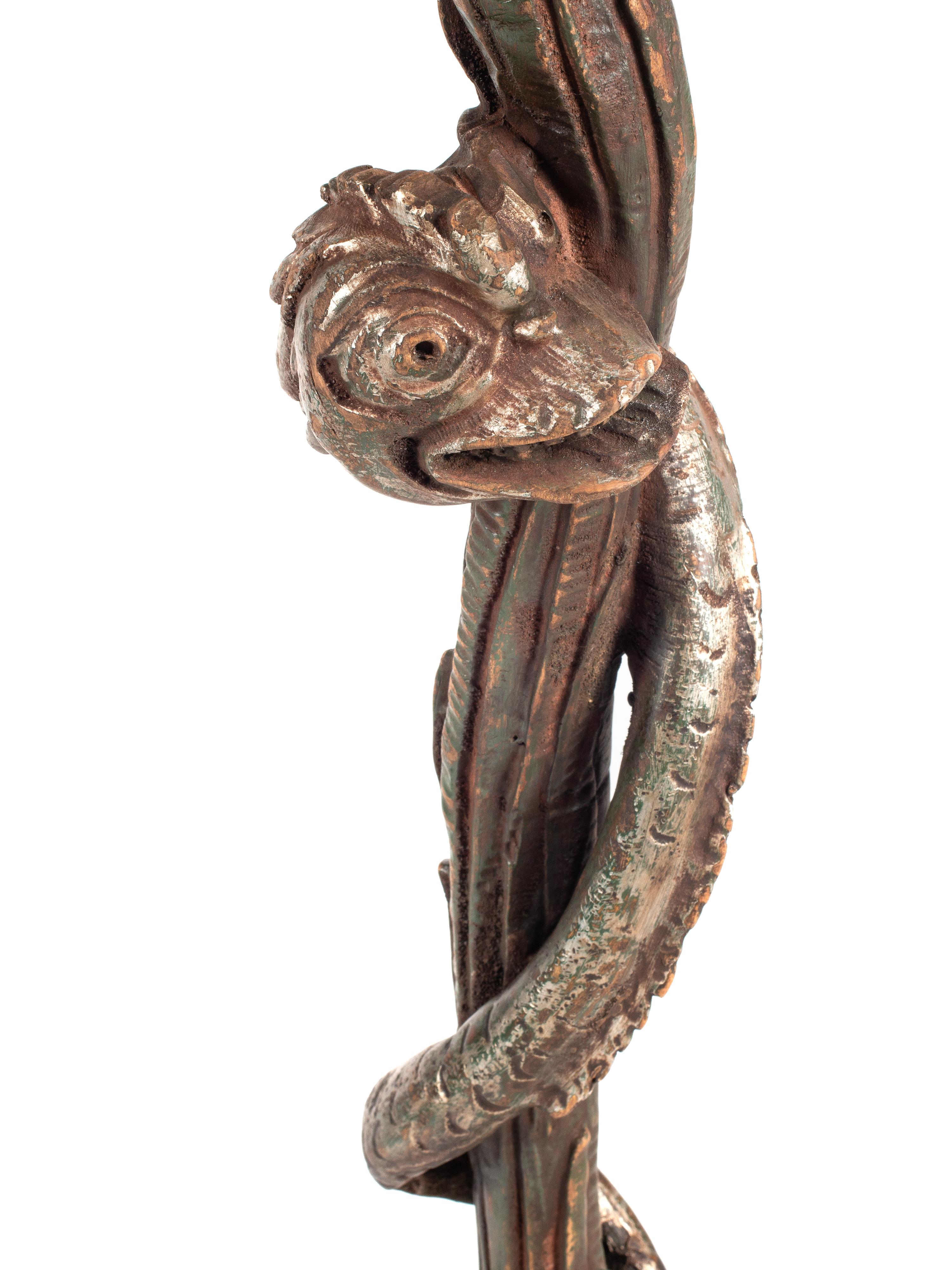 A Pair of Venetian Grotto Style Paint Decorated Stands