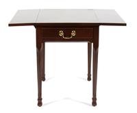 Two Mahogany Pembroke Tables Height of larger 28 x width 35 1/2 (leaves up) x depth 28 inches. — 20TH CENTURY
