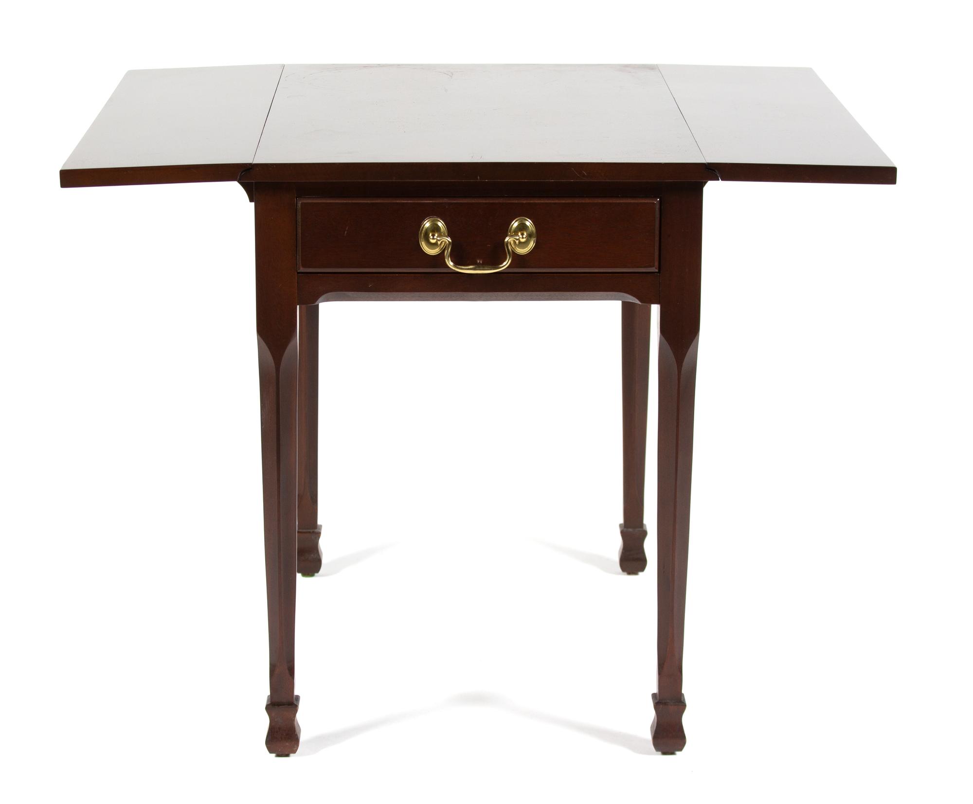 Two Mahogany Pembroke Tables Height of larger 28 x width 35 1/2 (leaves up) x depth 28 inches. — 20TH CENTURY