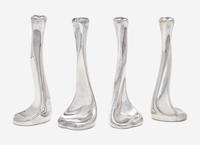 A Set of Four Tiffany and Co. Bone-Form Silver Candlesticks