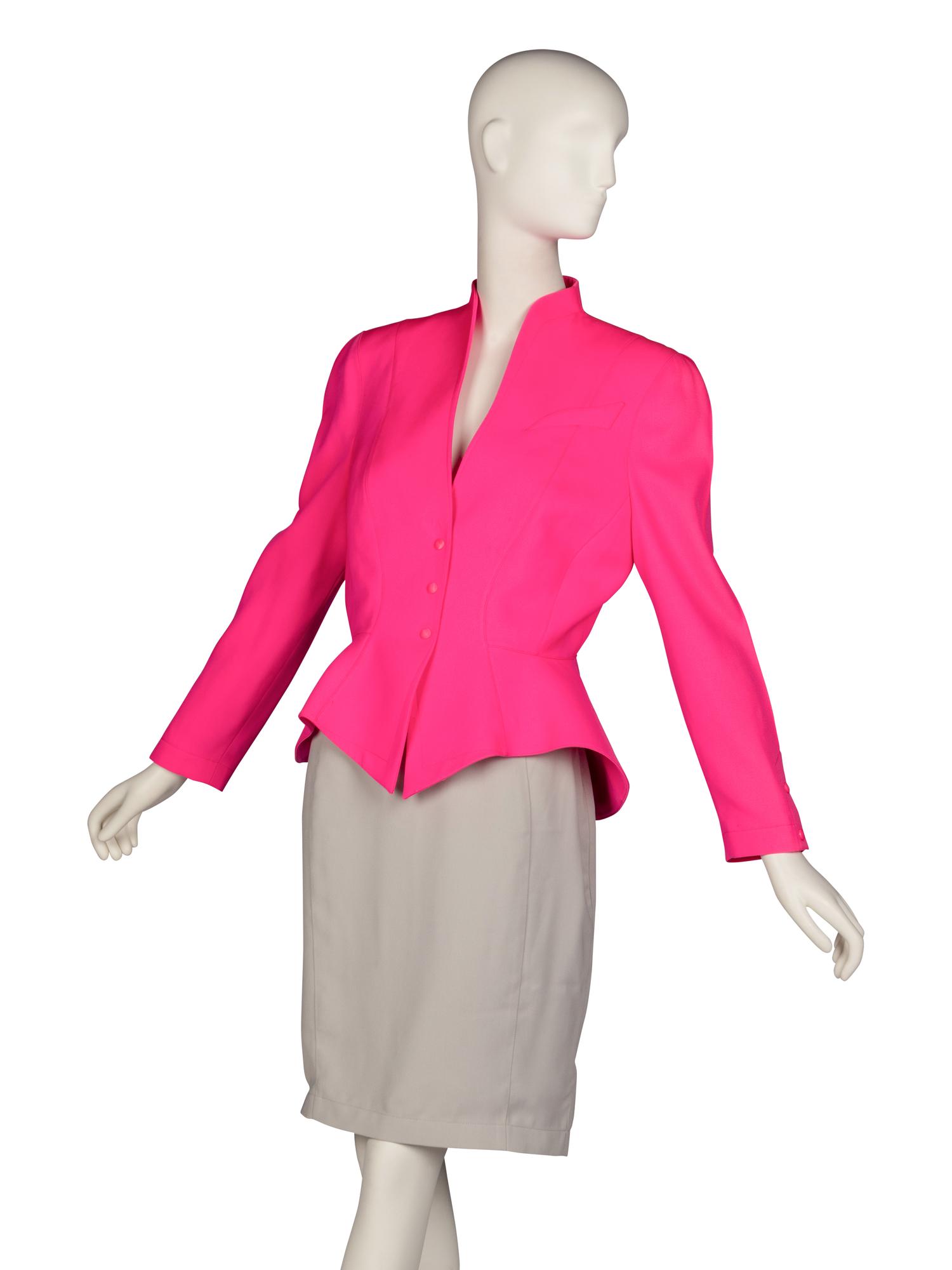 Thierry Mugler Neon Pink Jacket and Skirt