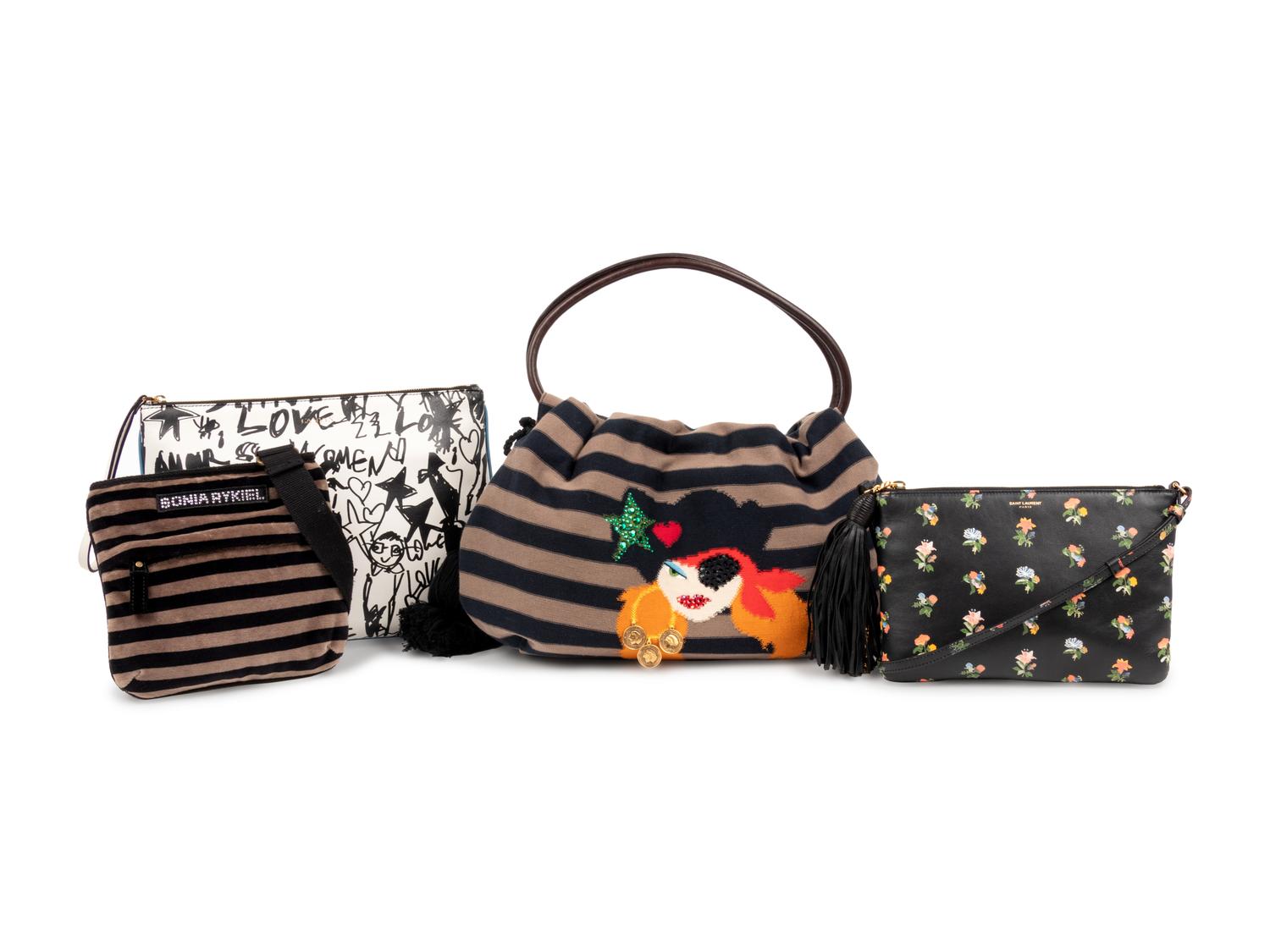 Four Designer Bags, 2000-10s: Yves Saint Laurent, Lanvin & Two Sonia Rykiel