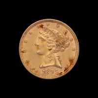 A 1895 Liberty Head $5 Gold Coin