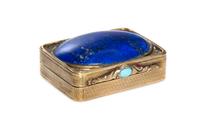 A William IV Silver-Gilt and Stone Inset Vinaigrette, Charles Reily & George Storer, London, 1832, of rectangular hnged form inset with